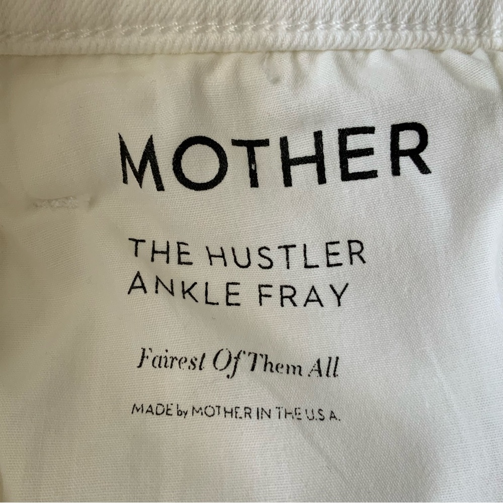 MOTHER Jeans Hustler Ankle Fray Fairest Of Them All White Size 29 - Picture 11 of 13